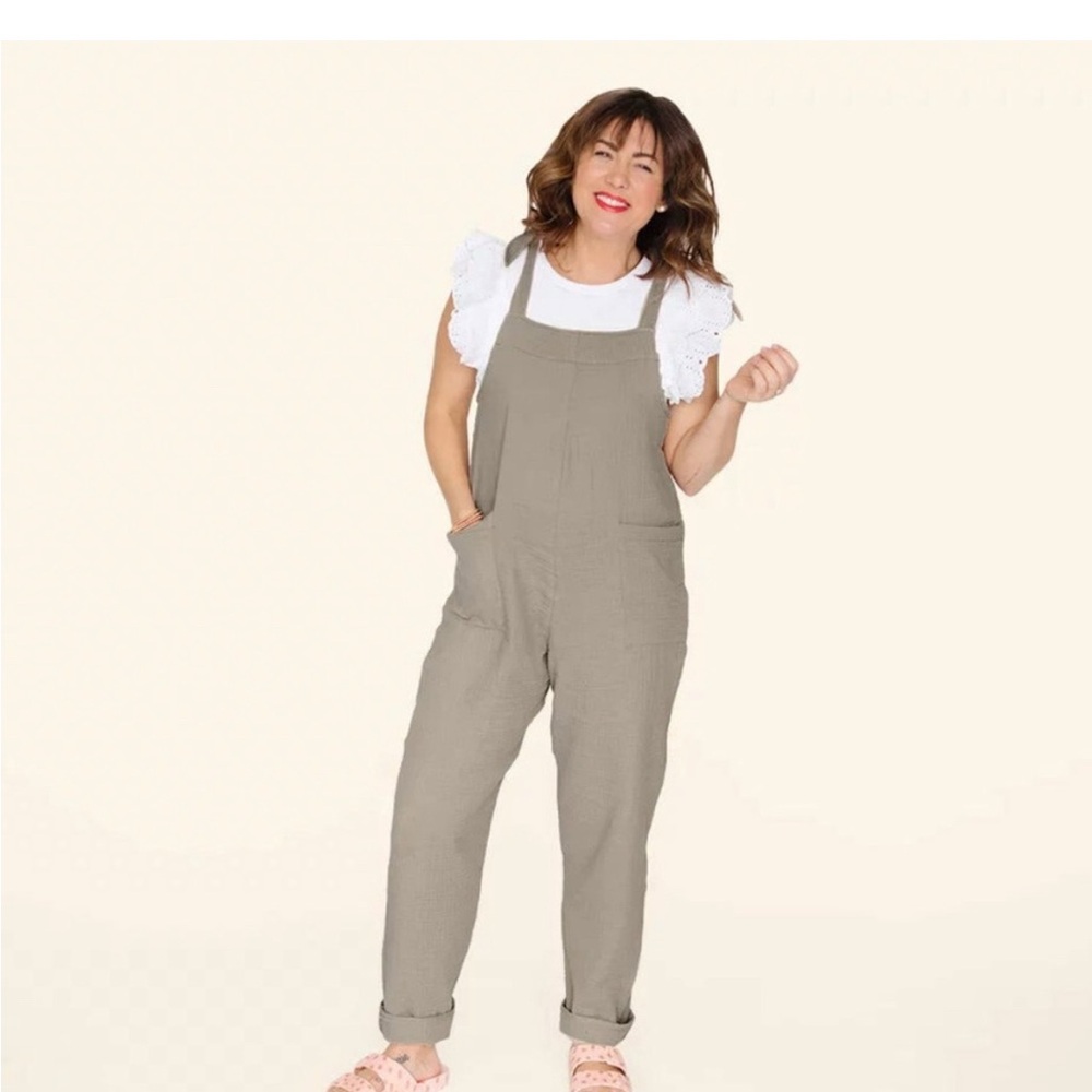 Smash + Tess Beige Jumpsuit with Pockets